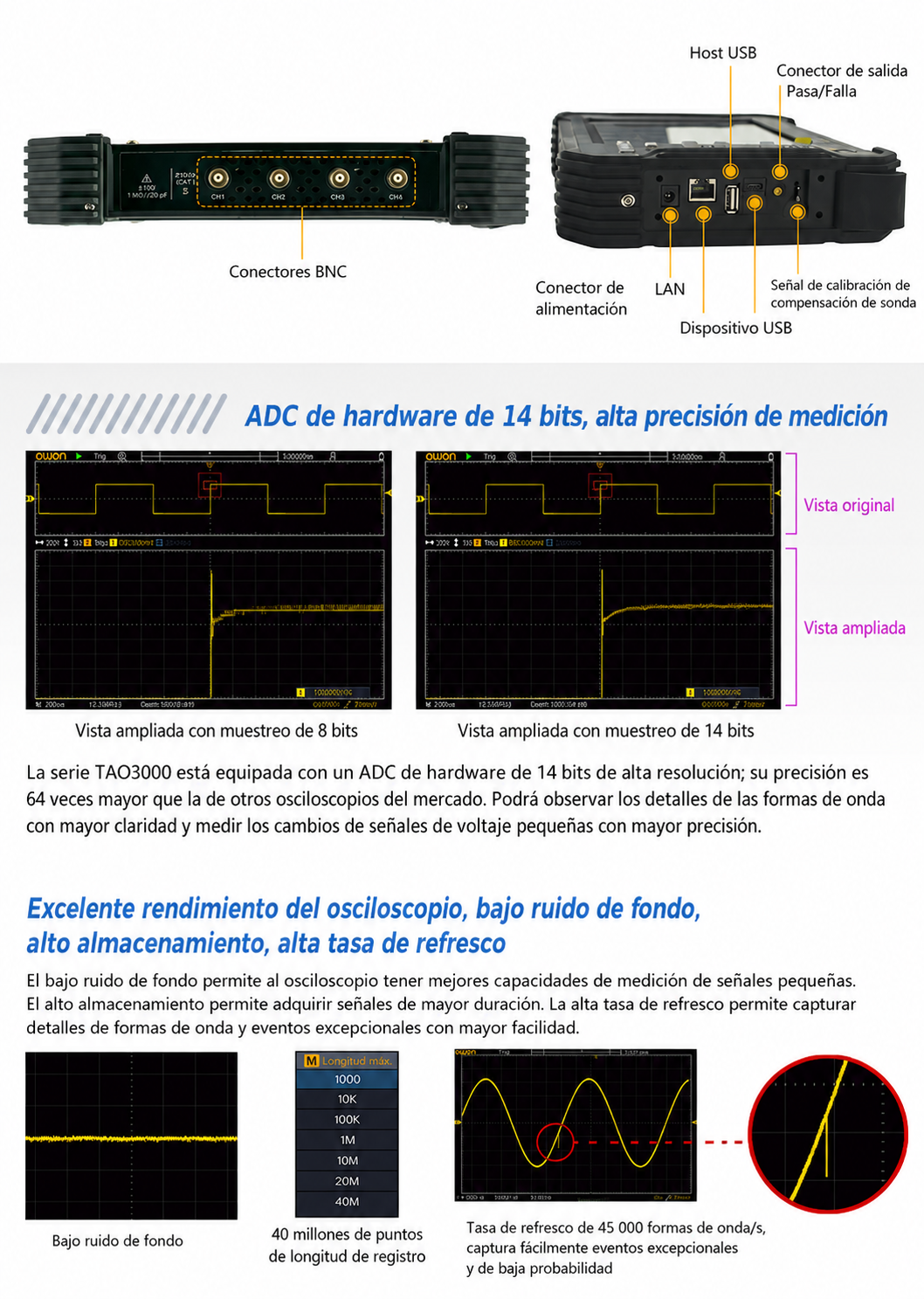 OWON HDS2102S Osciloscopio 100 MHz 2 Canales - Image 6