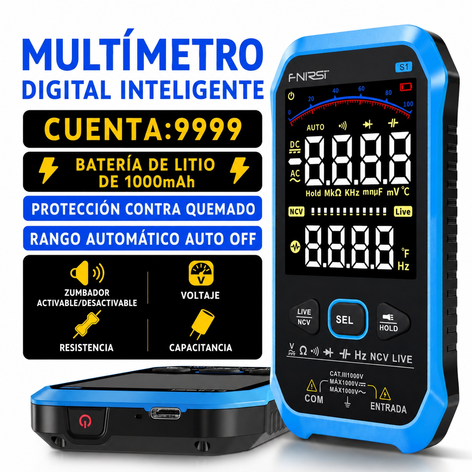 Multímetro Digital FNIRSI S1 Inteligente True RMS - Image 6