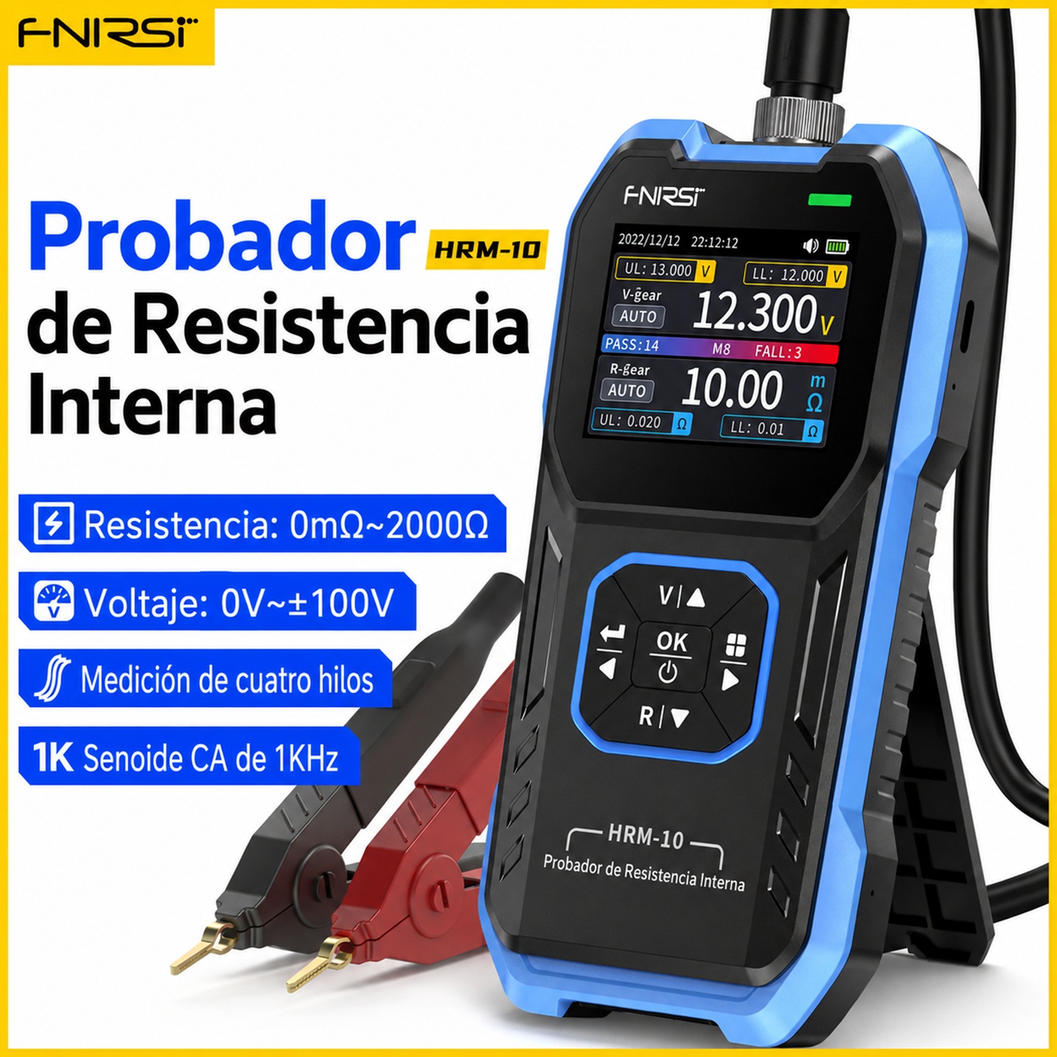 FNIRSI HRM-10 Probador de Resistencia Interna Baterías - Image 4