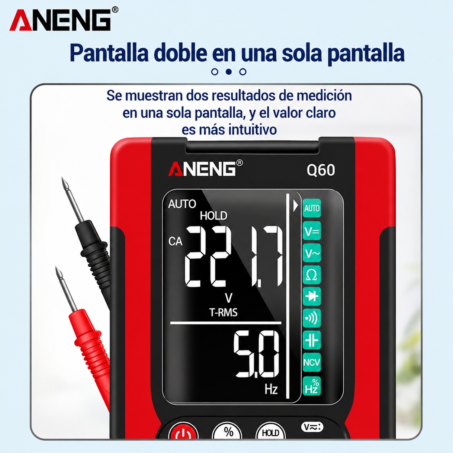Multímetro Digital Inteligente Pantalla Gigante True RMS - Image 2