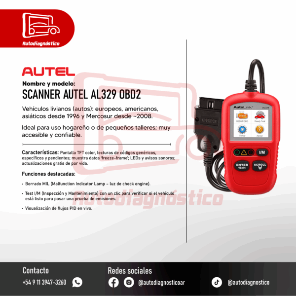 SCANNER AUTEL AL329 OBD2 - Image 4