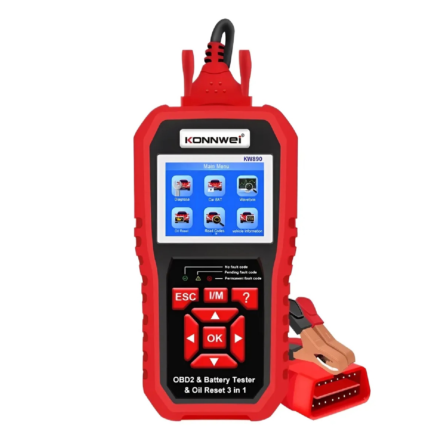 Scanner Konnwei KW890 OBD2 Multimarca 3 En 1